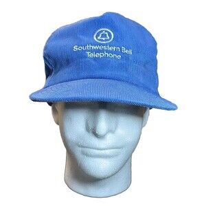 Vintage 70’s/80’s Southwestern Bell Telephone Blue Corduroy SnapBack Hat